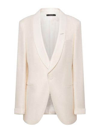 Tom Ford Single-Breasted Cream Viscose Blend Blazer