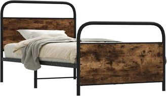 vidaXL Giroletto senza Materasso Rovere Fumo 90x190 cm in Truciolato - Vidaxl