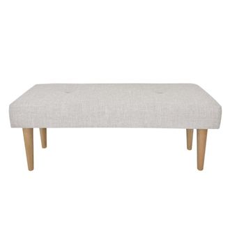 NATYAL Banqueta tapizada pie de cama en gris perla con patas de madera 100cm