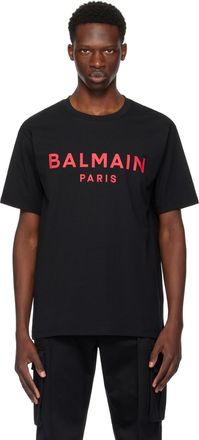 Balmain T-Shirts, male, Black, Size: 2XL Loose T-shirt with