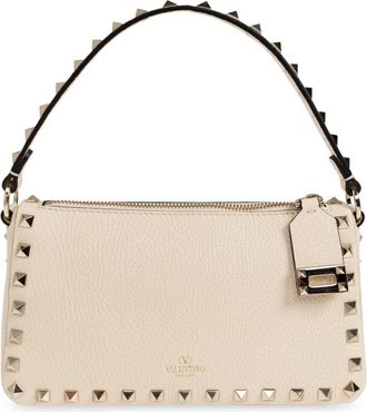 Valentino Garavani Tassen, Dames, Beige, ONE Size, Leer, Rockstud Schoudertas