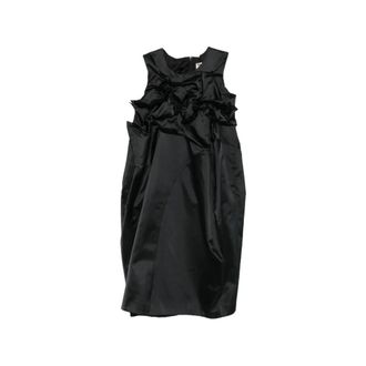Comme Des Gar&ccedil;ons Dames, Jurken, Zwart, Maat: M Satijn