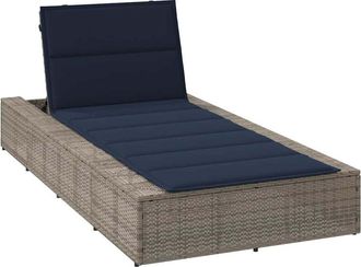 vidaXL Tumbona Con Coj&iacute;n Flotante Rat&aacute;n Sint&eacute;tico Gris Vidaxl