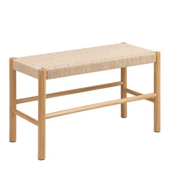 Furniture To Go Alvin Weaved Bench in Off-White