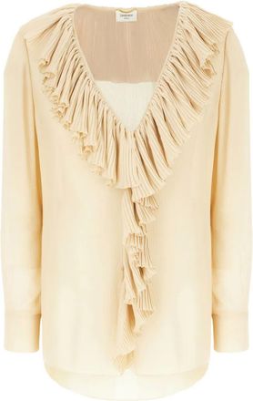 Saint Laurent Womens White Cotton Clothing Shirts - Ivory - Size EU 38 (Womens)