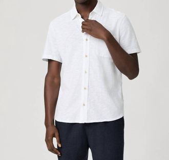 Paige Carillo Short Sleeve Top In Fresh White