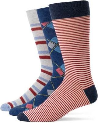 Lorenzo Uomo Assorted 3-Pack Crew Socks in Red at Nordstrom Rack, Size 10-13