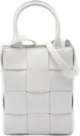Bottega Veneta Tweedehands leren schoudertassen - Dames - Vintage Mini Tas - Wit - ONE Size - Vintage