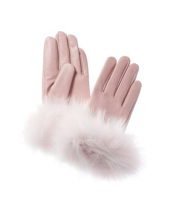 La Fiorentina Leather Gloves, Pink