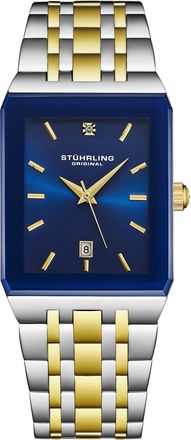 St&uuml;hrling Empire Edge 4084 Mens 45mm - Silver & Gold Stainless Steel - One Size