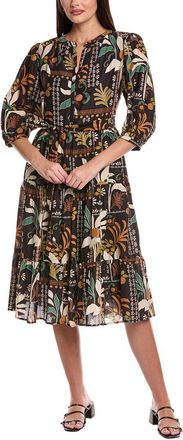 Velvet Tiered Silk-Blend Midi Dress