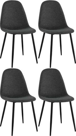 Clp Clp - Conjunto De 4 Sillas De Comedor Napier Negro Tela