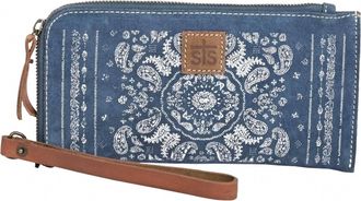 StS Ranchwear Bandana Leather Clutch In Blue