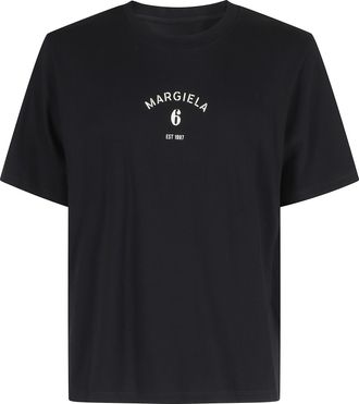 Maison Margiela Black Front-Logo Cotton T-Shirt