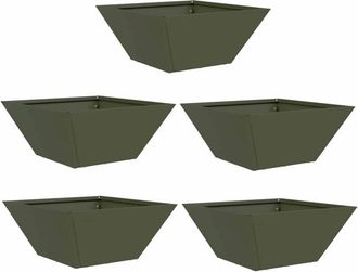 vidaXL Vidaxl - Maceta en Forma de Cuenco para Jardín 5 pcs Verde oliva