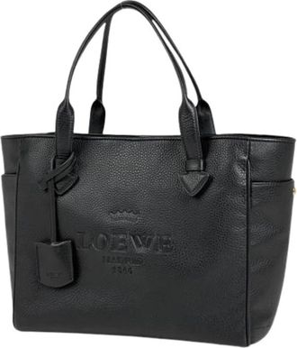Loewe Pre-owned Tote Bags, female, Black, Size: ONE SIZE Pre-owned Leather Shoulder Bag