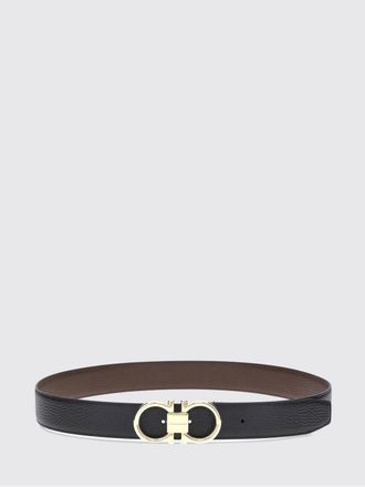 Ferragamo Reversible Leather Belt with Metal Gancini Buckle