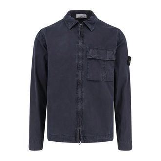 Stone Island Light Jackets, male, Blue, Size: 2XL Light Jacket