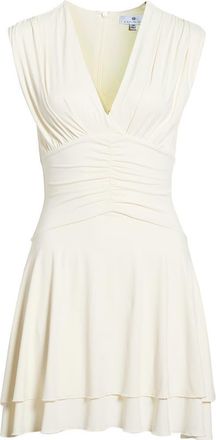 Socialite Ruched Tiered Minidress in Ivory at Nordstrom, Size X-Large