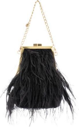Olga Berg Sara Feather Frame Clutch in Black at Nordstrom Rack