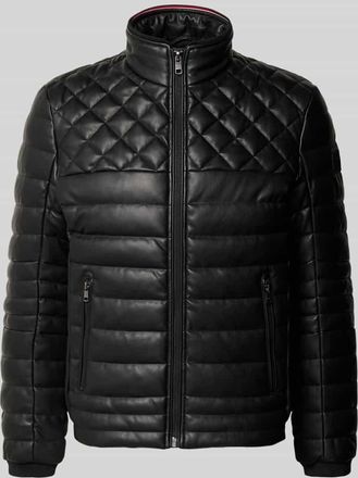 Mc Neal Steppjacke in Leder-Optik mit gefüttertem Stehkragen in Black, Größe XXXL