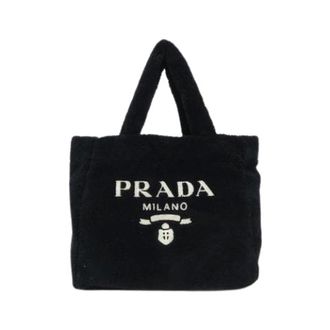 Prada Pre-owned Tote Bags, female, Black, Size: ONE SIZE Pre-owned Spugna Tote Bag