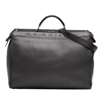Fendi Pre-owned Peekaboo Iconic Fit Bag - Dames - Vintage Handtas - Grijs - ONE Size - Leer - Vintage