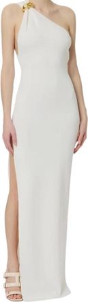Elisabetta Franchi Avondjurk - Dames - Avondkleed - Beige - L - Kleedjes