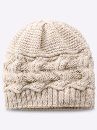 Casual Looks Strickm&uuml;tze CASUAL LOOKS, Damen, beige, Kunstfaser, M&uuml;tzen Strickm&uuml;tze