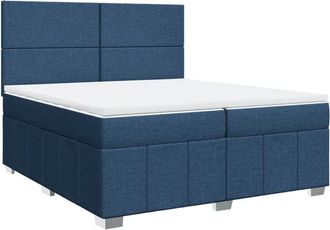 vidaXL Vidaxl - Cama Box Spring Con Colch&oacute;n Tela Azul 200x200 Cm
