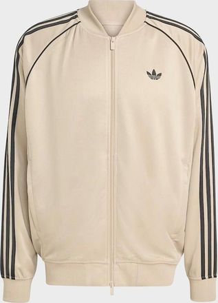 adidas Mens SST Adicolor Classic Loose Track Top Beige Black - Size: 40/Regular