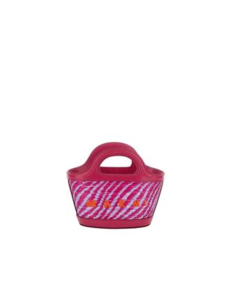 Marni Micro Raffia Tote With Wavy Two-Tone Design