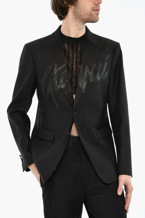 Dsquared2 Blazer a 2 Bottoni In Lana Vergine e Seta con Tasche ad Aletta Dsquared2
