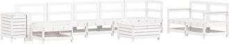 vidaXL vidaXL 10 Piece Garden Sofa Set White Solid Wood Pine