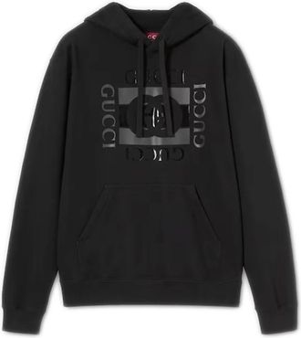 Gucci Hoodies, male, Black, Size: M Cotton jersey sweatshirt with print