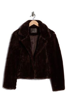 Blank NYC Faux Fur Crop Jacket in Chocolate Brown at Nordstrom Rack, Size Large