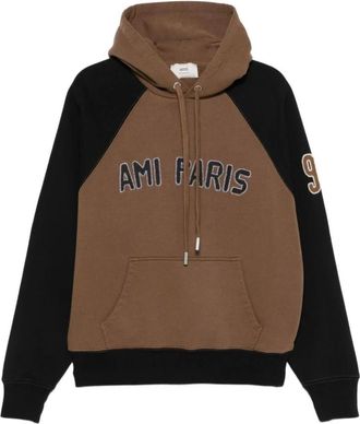 Ami Colorblock Logo Hoodie - Heren - Hoodies - Bruin - M - Hoodies & sweatvesten