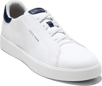 Cole Haan GrandPro Luxe Slip-On Stitchlite Knit Sneaker in White/navy Blazer/white at Nordstrom, Size 8.5
