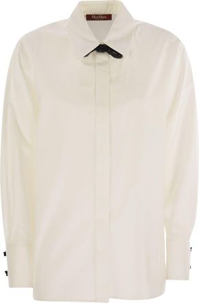 Max Mara Womens Roll - Cotton And Silk Poplin Shirt - Ivory - Size EU 44 (Womens)