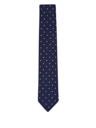 Paolo Albizzati floral-pattern tie - men - Wool/Silk - One Size - Blue