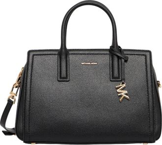 Michael Kors Laila Medium Satchel - Dames - Handtassen - Zwart - ONE Size - Leer - Tassen