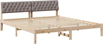 vidaXL Estructura De Cama Con Cabecera Marr&oacute;n Y Taupe 180 X 200 Cm Vidaxl