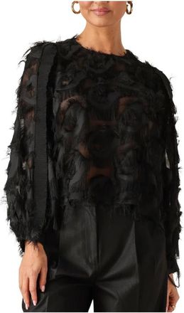 Co'Couture Syracc Structure Blouse - Dames - Blouses - Zwart - S - Polyester - Overhemden