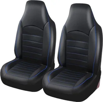 OEM Funda Asiento Delantero - Cuero Natural - Impermeable - Protecci&oacute;n 360&deg; - Para Berlina Cami&oacute;n Suv - Azul - Pack De 2