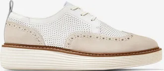 Cole Haan Womens &Oslash;riginal Grand Platform Wingtip Oxford Shoes - White Size 10.5
