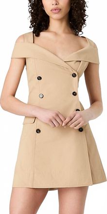 French Connection Light Weight Trench Mini Dress In Beige