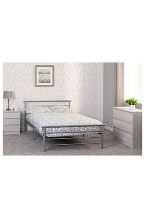 Seconique Orion 46 Double Bed in Metallic Silver
