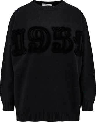 Max Mara Black Jumper Ribbed Cuff Long Sleeve