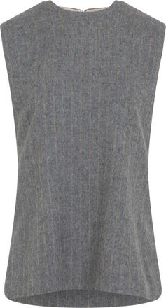 Carven Sleeveless Shift Top - Dames - Tops zonder mouwen - Grijs - S - Wol - Tops