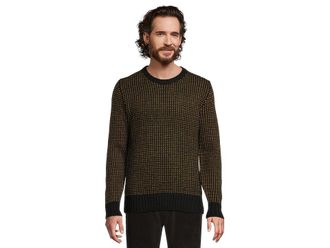 L.L.Bean Signature 1970 Matinicus Rock Crewneck Sweater Mens Clothing Black Slate Birdseye : 3XL, Wool